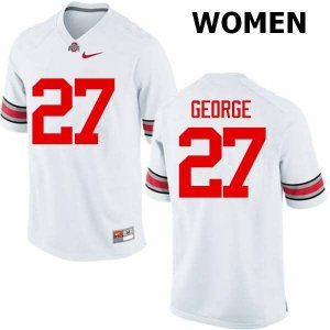 NCAA Ohio State Buckeyes Women's #27 Eddie George White Nike Football College Jersey NTM4545ZU